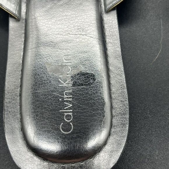 Calvin Klein Swift Sandal womens size 9 silver gold casual summer outdoor E8370 - Picture 6 of 7
